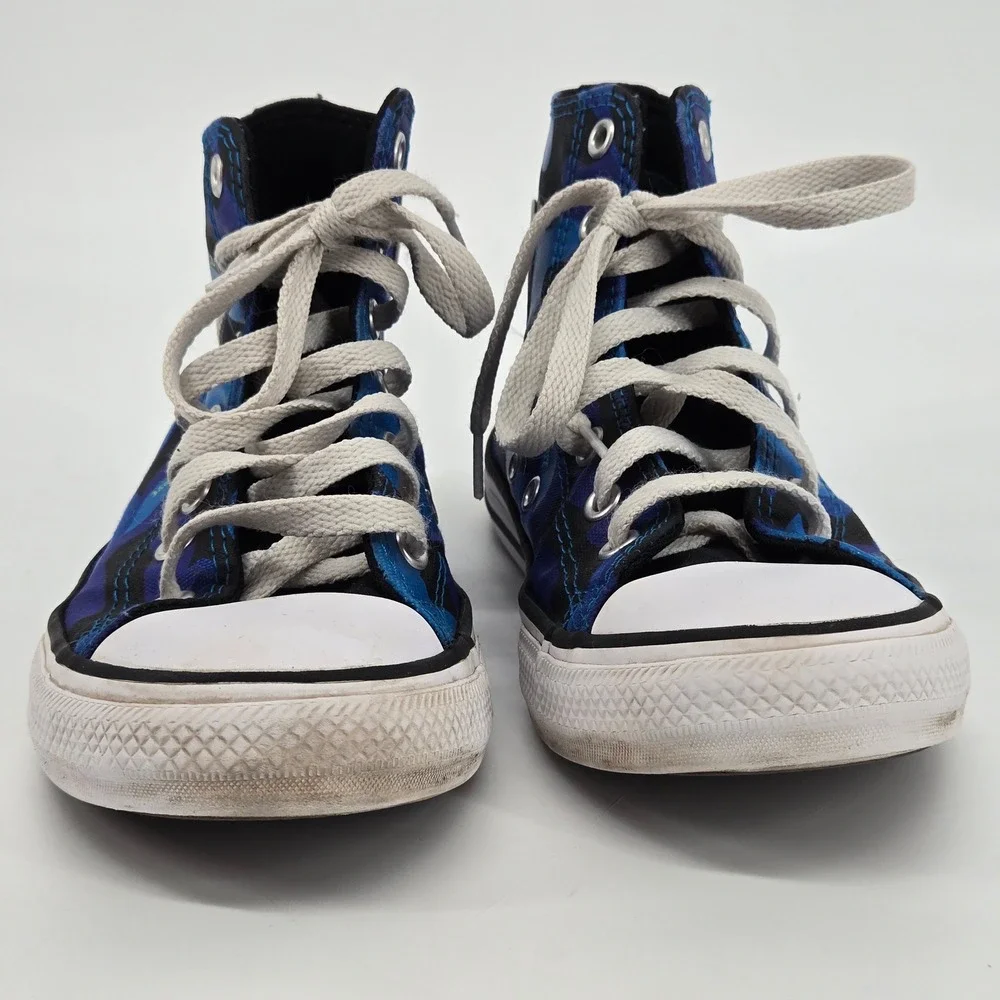 Converse Chuck Taylor All Star High Top Blue Camo Youth Sneakers Size 3